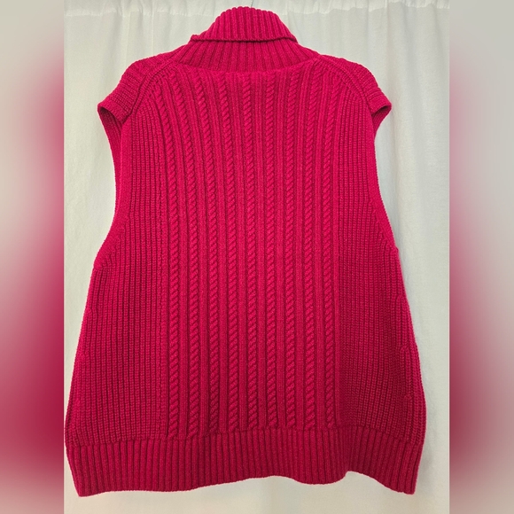 VVB VICTORIA BECKHAM BURGUNDY COTTON AND WOOL SLEEVELESS SWEATER UK Sz M - Picture 6 of 14